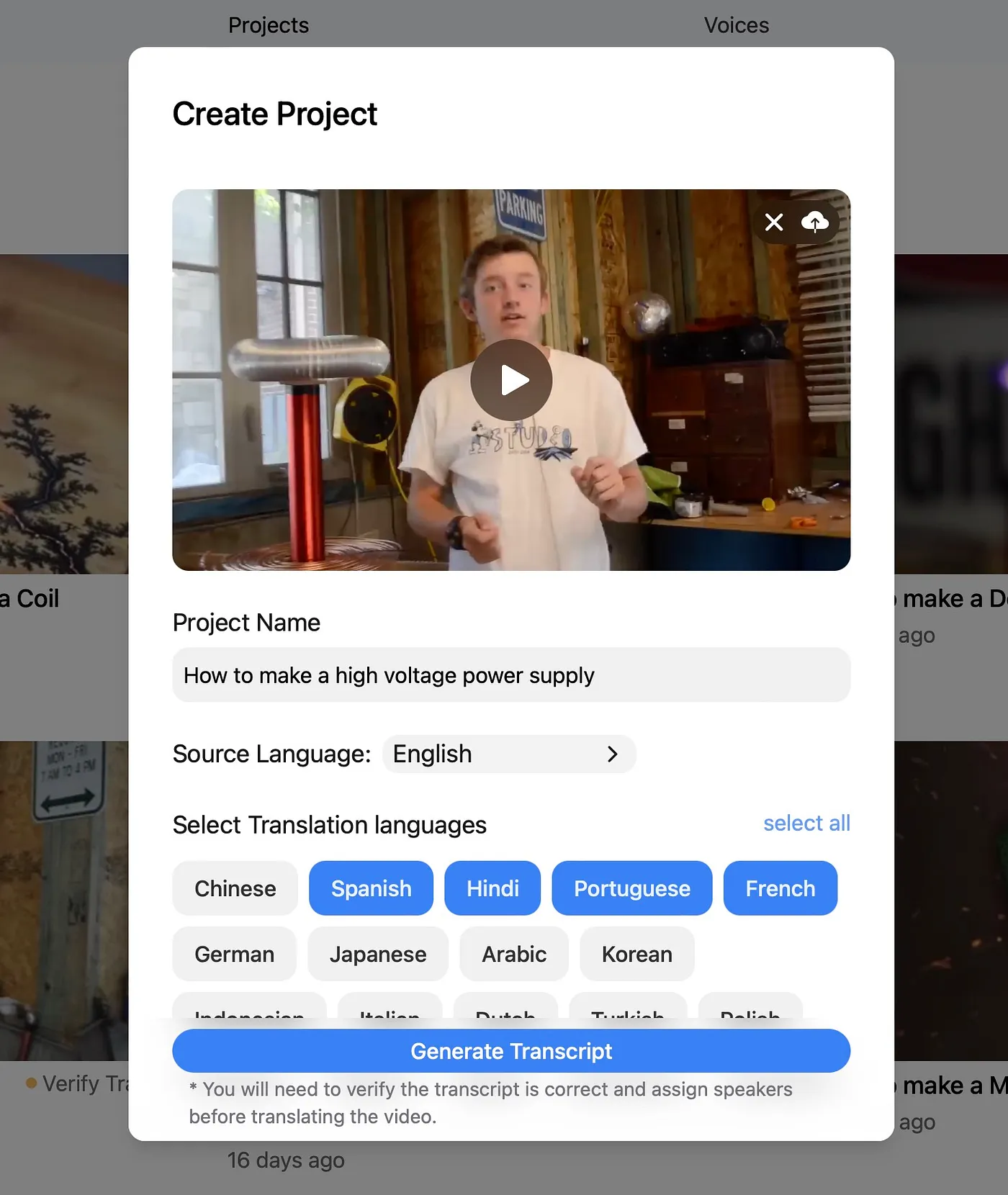 Step 1: Create a project
